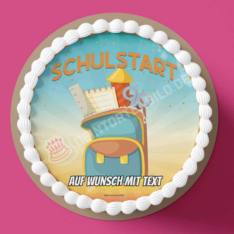 Motiv: Einschulung - Schulstart Ranzen - Hochwertige und individuelle Tortenaufleger für jeden Anlass
Tortenaufleger Einschulung - Schulstart Ranzen 20cm Kreis
Unsere Tortenaufleger sind ein ideales Gesche - Tortenbild - DeintortenbildEinschulung - Schulstart Ranzen