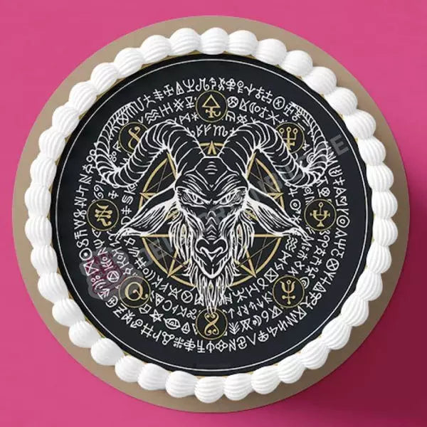 Motiv: Schwarze Magie Pentagram - Hochwertige und individuelle Tortenaufleger für jeden Anlass
Tortenaufleger Schwarze Magie Pentagram in 20cm Kreis
Unsere Tortenaufleger sind ein ideales Geschenk f - Tortenbild - DeintortenbildSchwarze Magie Pentagram